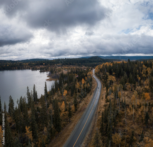 Scenic Route Aerial Picture. Taken in the Interior of British Columbia, Canada.