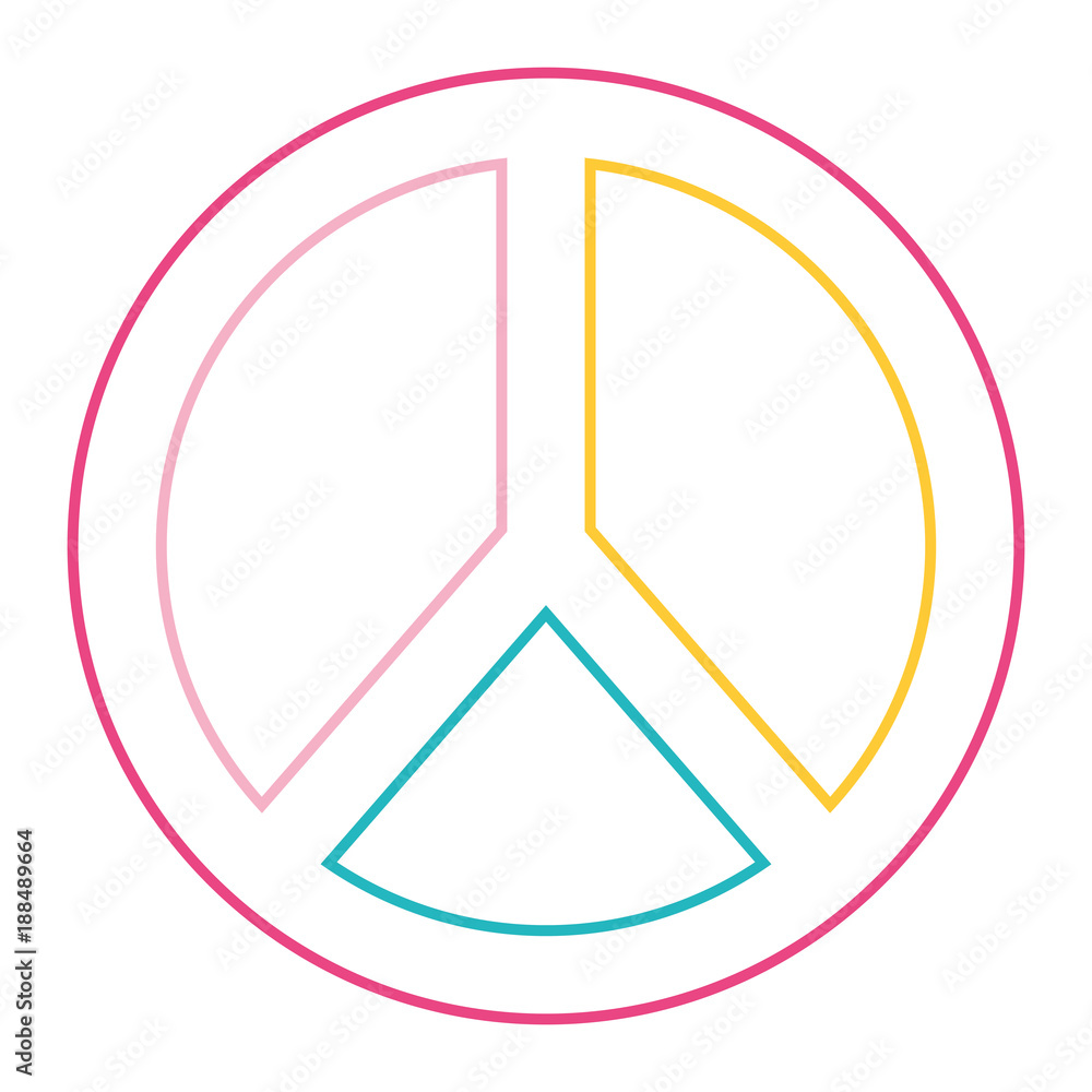 peace and love symbol emblem icon vector illustration color line design peace and love symbol emblem icon vector illustration color line design