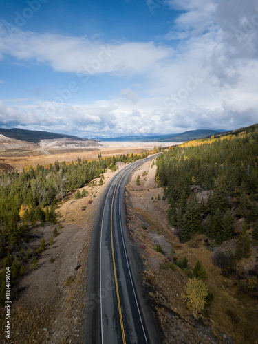 Scenic Route Aerial Picture. Taken in the Interior of British Columbia  Canada.