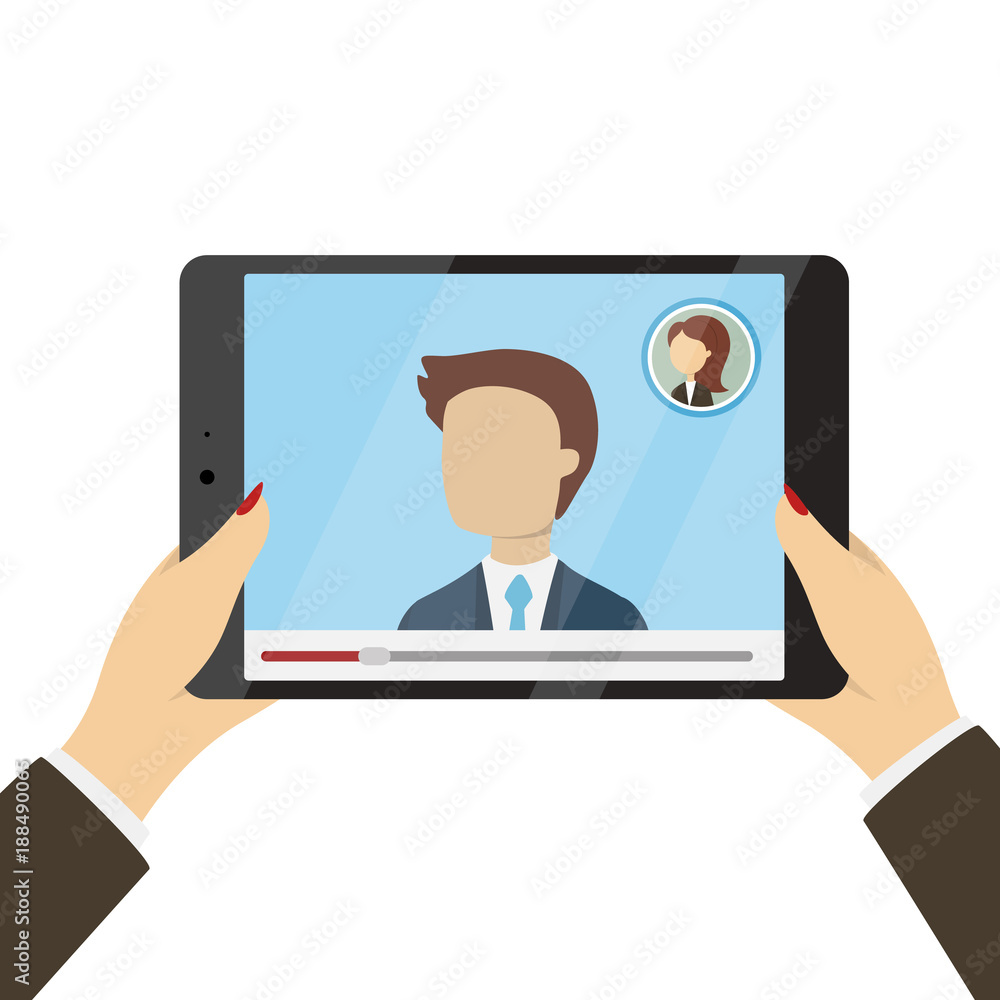 Tablet in hands. Tablet in hands.