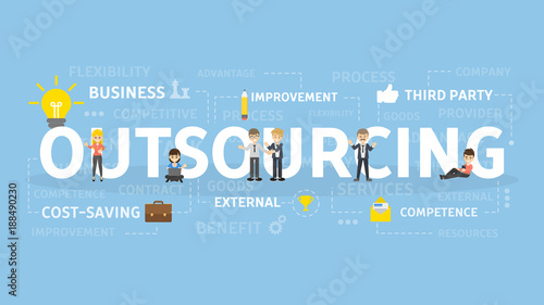 Outsourcing concept illustration.