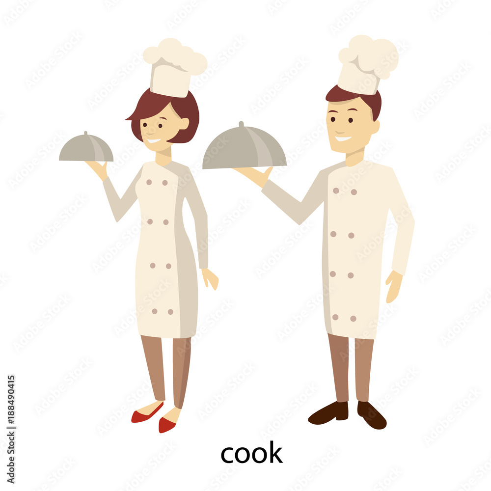 Isolated chef couple. Isolated chef couple.