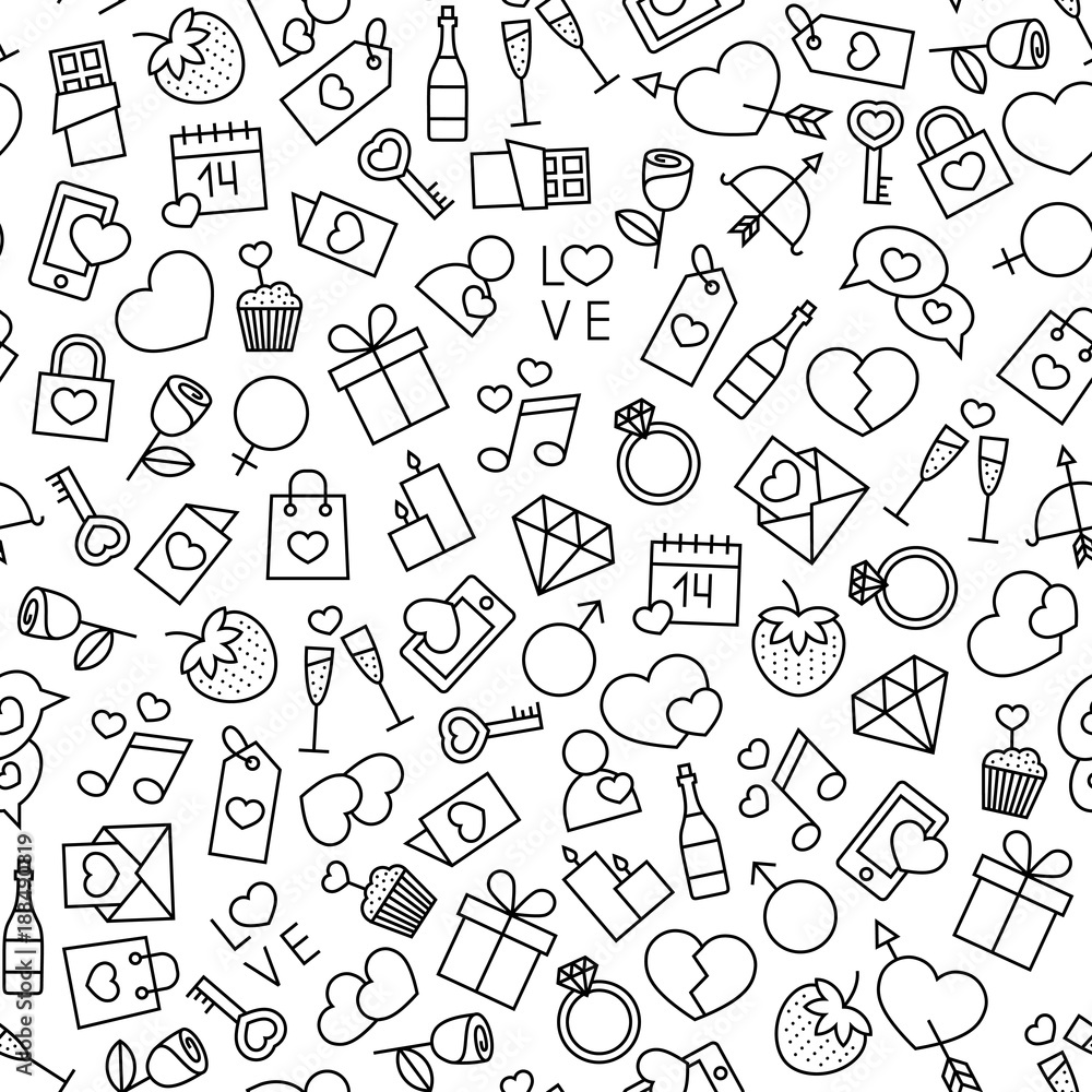 seamless pattern with valentine's day design elements seamless pattern with valentine's day design elements