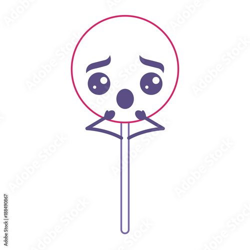 cartoon round lollipop swirl kawaii character vector illustration red and purple line