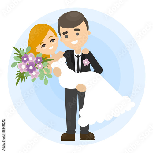 Iolated wedding couple.