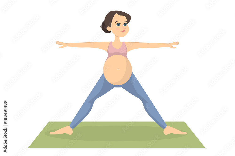 Fototapeta premium Pregnant woman exercising.