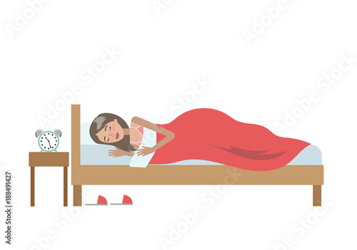 Isolated sleeping woman.