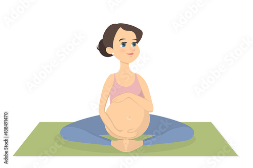 Pregnant woman exercising.