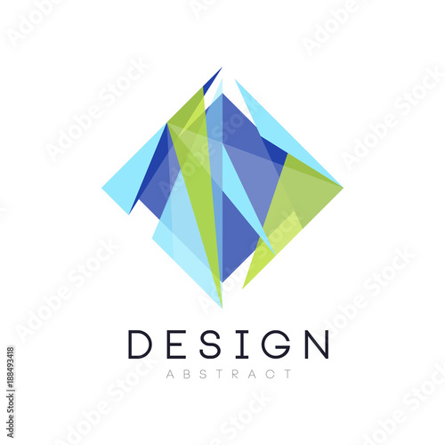 Free Download Abstract logo design from geometric figures. Corporate branding identity in gradient blue and green colors. Vector element for label, badge or emblem - GFXLoad