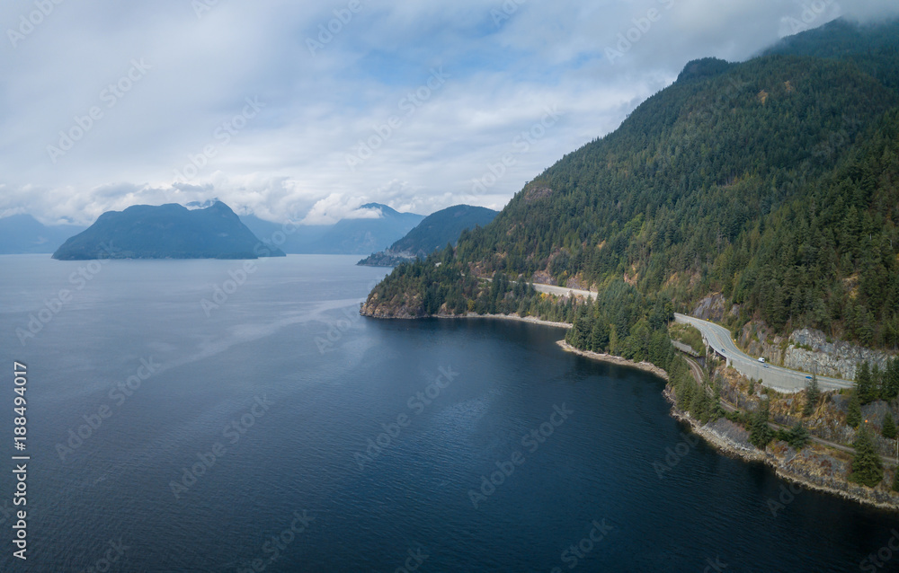 Howe Sound Aerial View, Taken North of Vancouver, British Columbia, Canada.