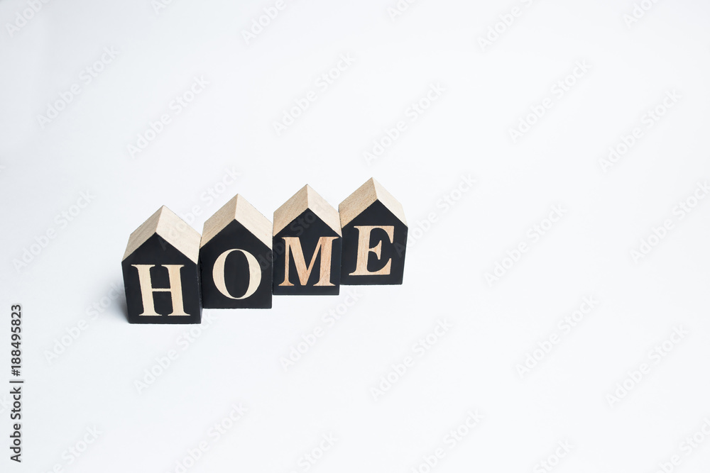 Decorative letters forming the word HOME on a white background Decorative letters forming the word HOME on a white background