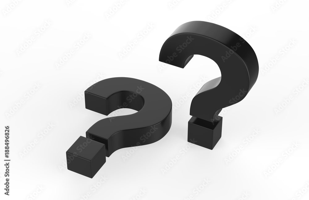 Question mark symbol on isolated white background, 3d illustration Question mark symbol on isolated white background, 3d illustration