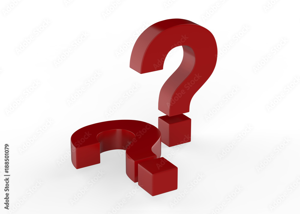 Question mark symbol on isolated white background, 3d illustration Question mark symbol on isolated white background, 3d illustration