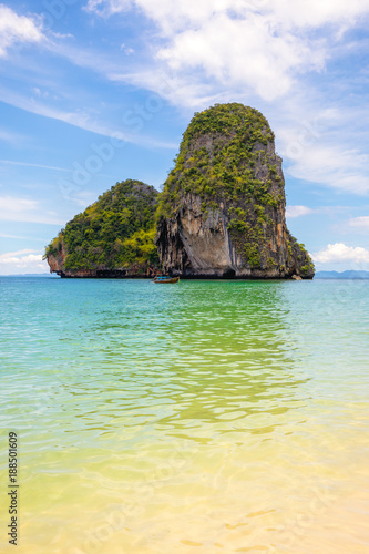 Andaman sea against blue sky at railay bay krabi bay thailand