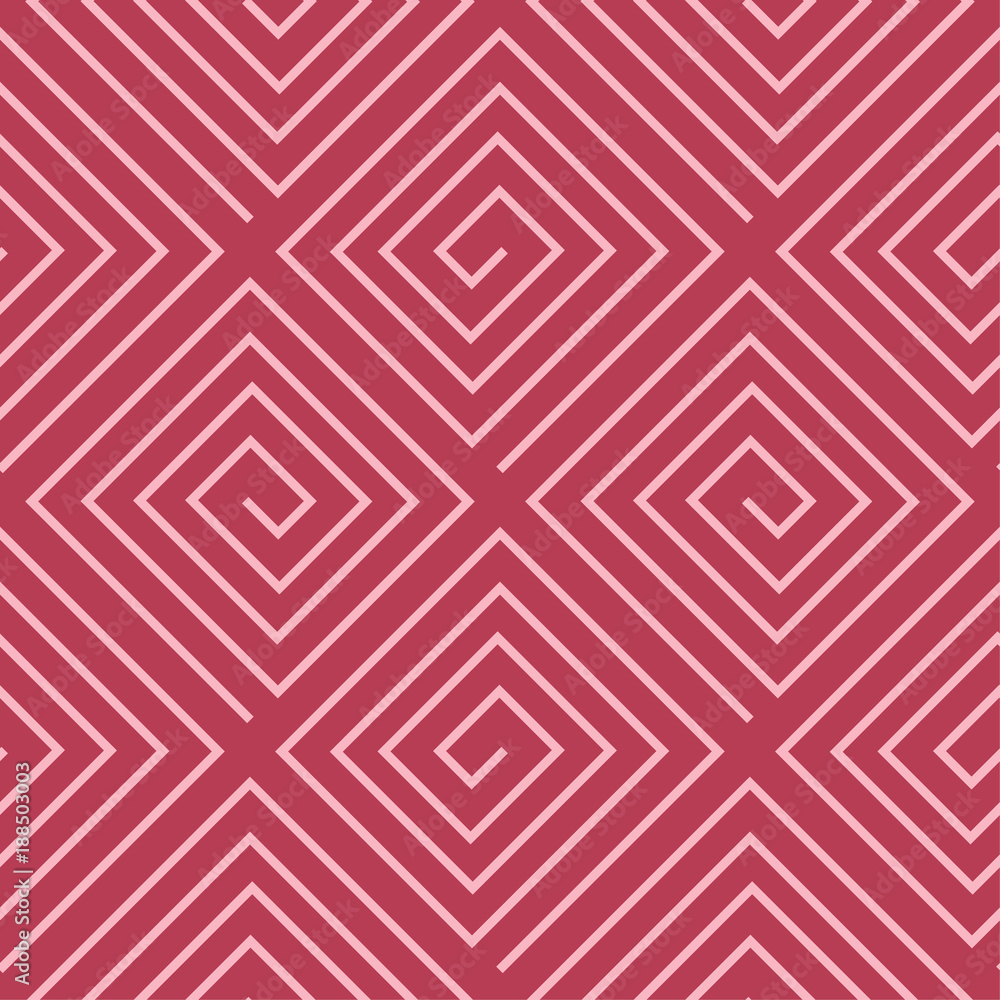 Fototapeta premium Red and pale pink geometric seamless pattern