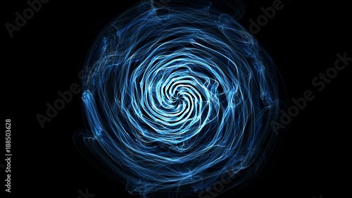 Blue abstract background. Flame spiral series. photo