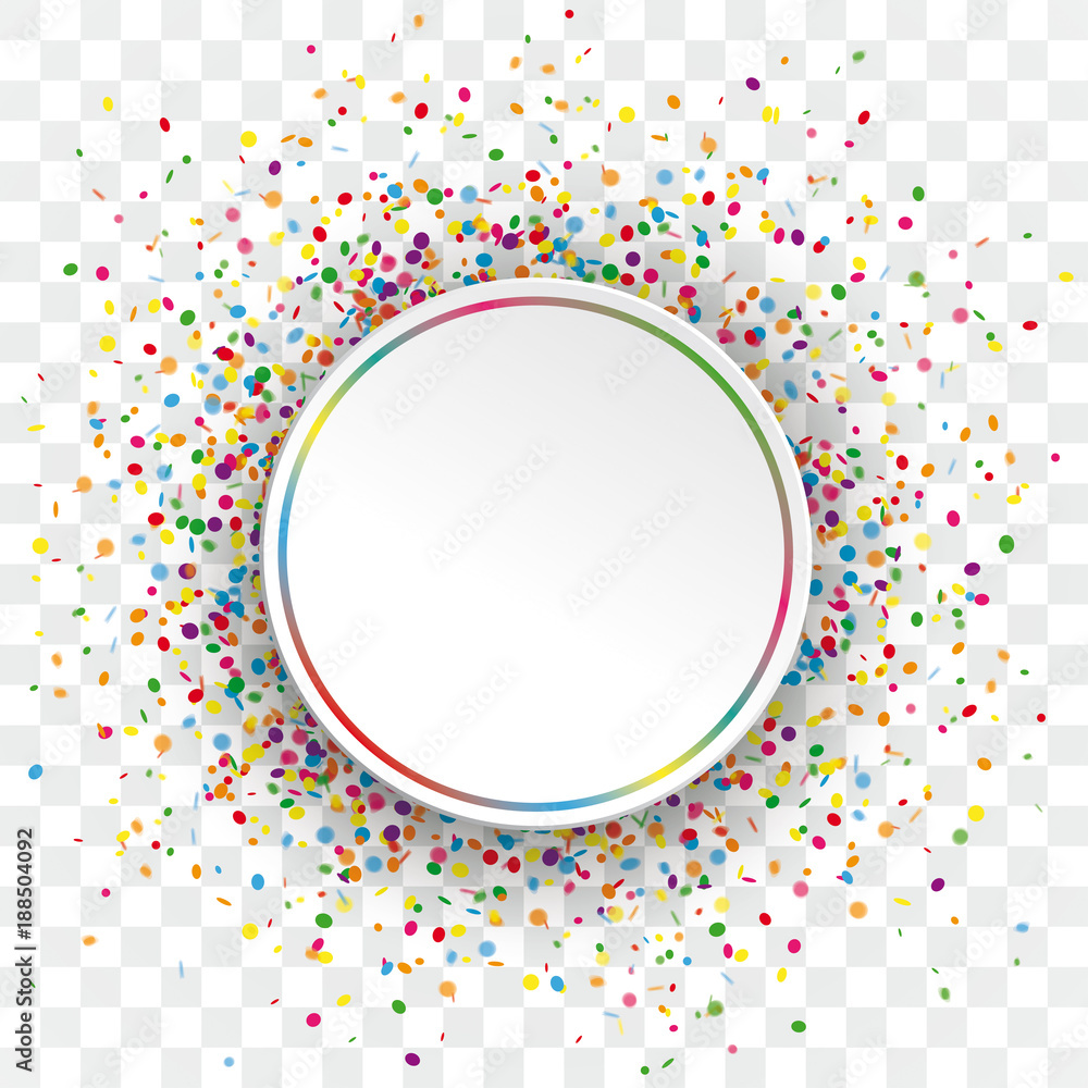 White Paper Colorful Circle Confetti Transparent - obrazy, fototapety, plakaty 