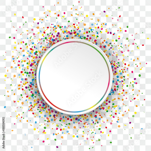 White Paper Colorful Circle Confetti Transparent