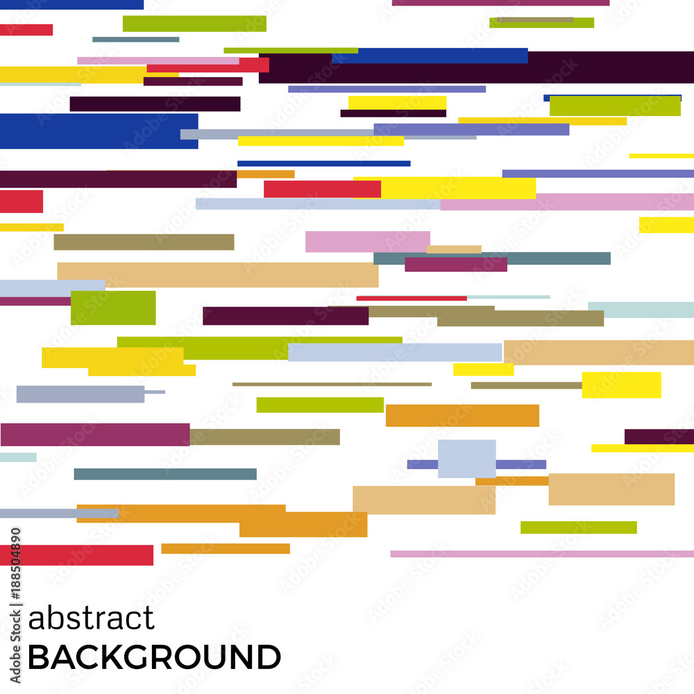Abstract vector background of multicolored rectangles of different sizes. Background of geometric shapes.
