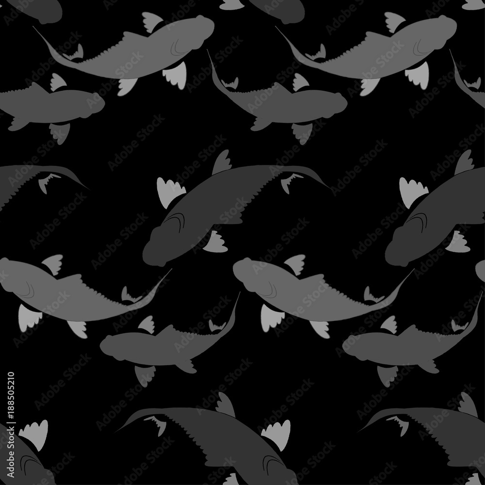 Seamless pattern with koi carp fish. Background in the Chinese style. Textile rapport. Seamless pattern with koi carp fish. Background in the Chinese style. Textile rapport.