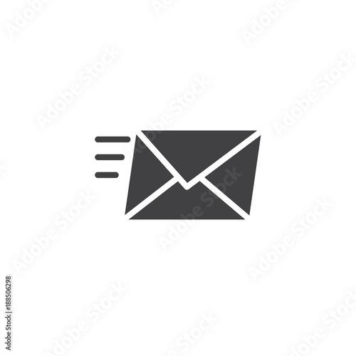 Sending a message icon vector, filled flat sign, solid pictogram isolated on white. Send mail symbol, logo illustration.