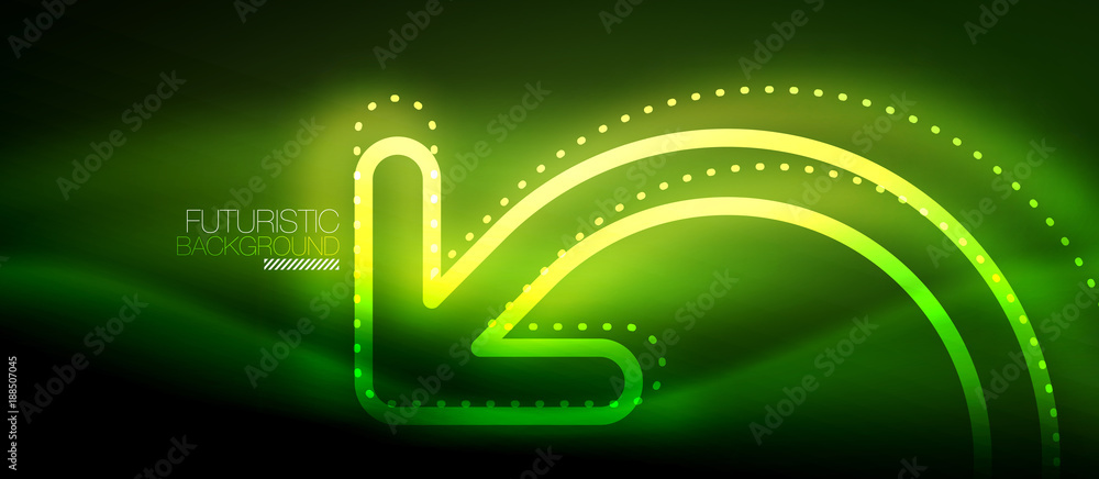 Techno neon glowing arrow background Techno neon glowing arrow background