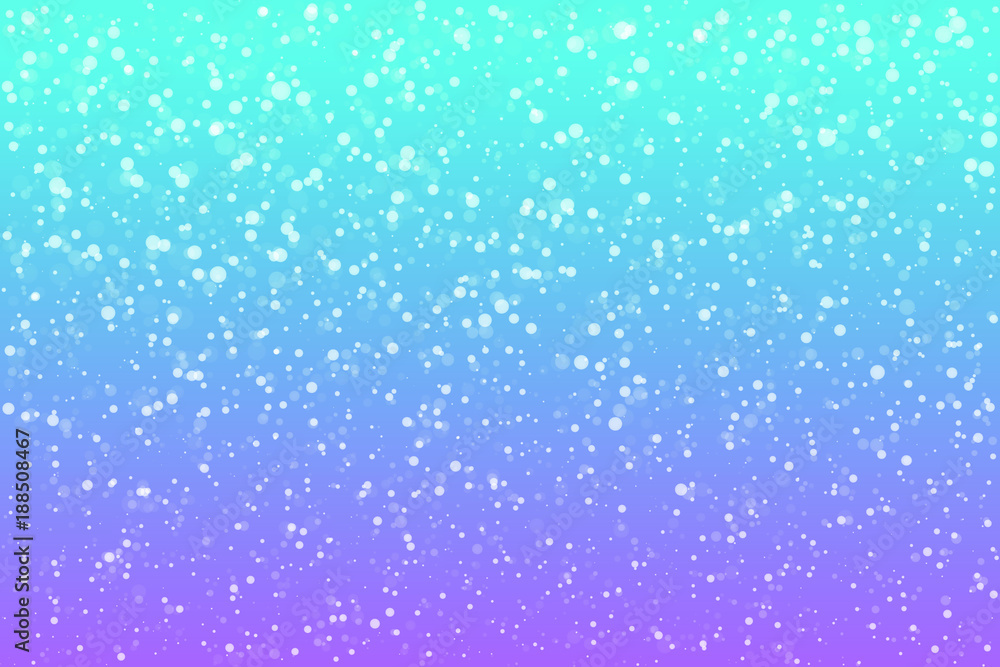 Night falling snow on blue-pink sky background vector illustration
