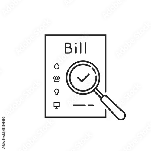 thin line payment of utility bills icon