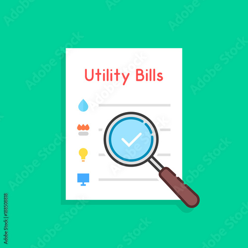 flat style payment of utility bills icon