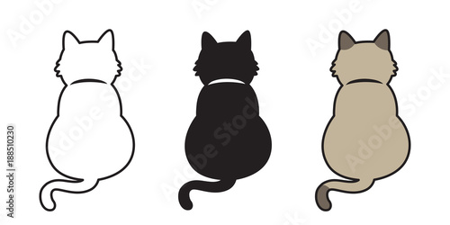 Cat Vector icon logo kitten neko doodle illustration cartoon character