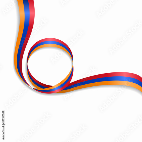Armenian wavy flag background. Vector illustration.