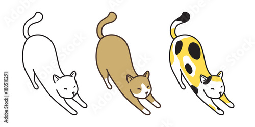 Cat Vector icon logo calico cartoon illustration character doodle
