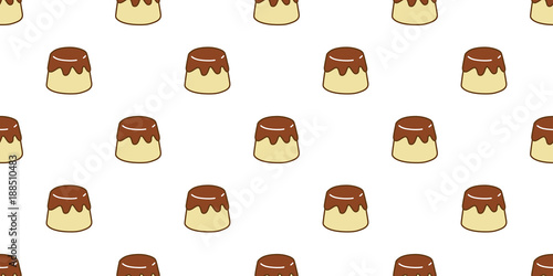 Cake seamless pattern vector pudding caramel isolated wallpaper background
