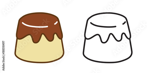 Cake vector pudding icon logo caramel illustration doodle