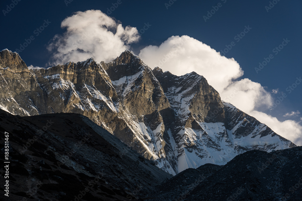 Lhotse mountain peak in a morning, Everest region, Nepal