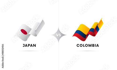 Japan versus Colombia. Football. Vector illustration.