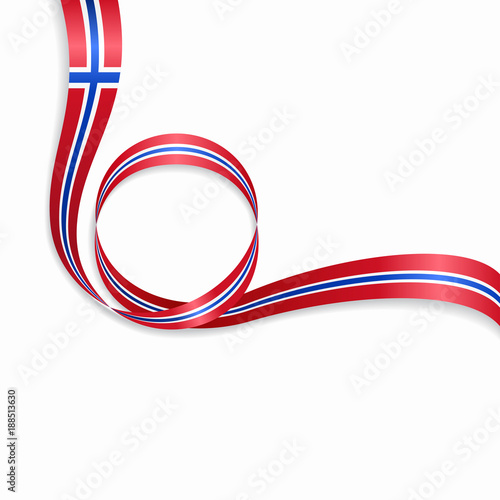 Norwegian wavy flag background. Vector illustration.
