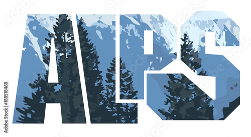 double exposure, mountains and trees