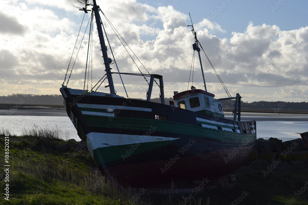 bateau de pêche en Baie de Somme, port de Le Crotoy, Picardie, Nord Pas de Calais, France