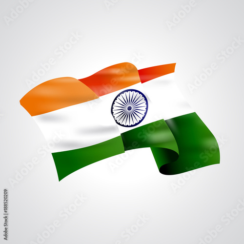 India flag. Flag of India. Bright India flag background. Abstract India ribbon vector.