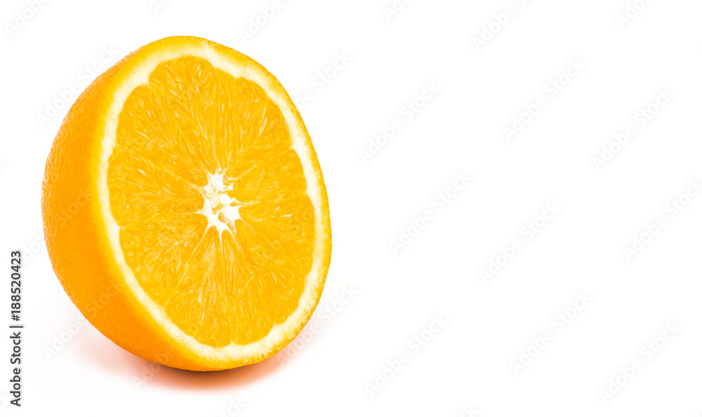 half of orange isolated on a white background with copy space half of orange isolated on a white background with copy space