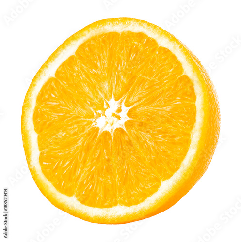 half of orange isolated on a white background