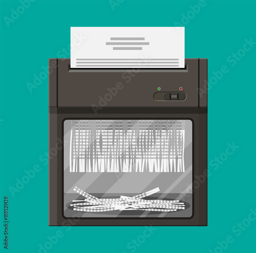 Shredder machine. Flat style.