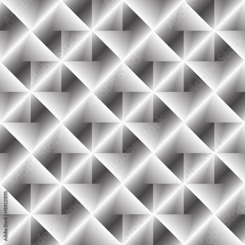 Triangle pattern. Vector seamless geometric background. Black, white and gray colors