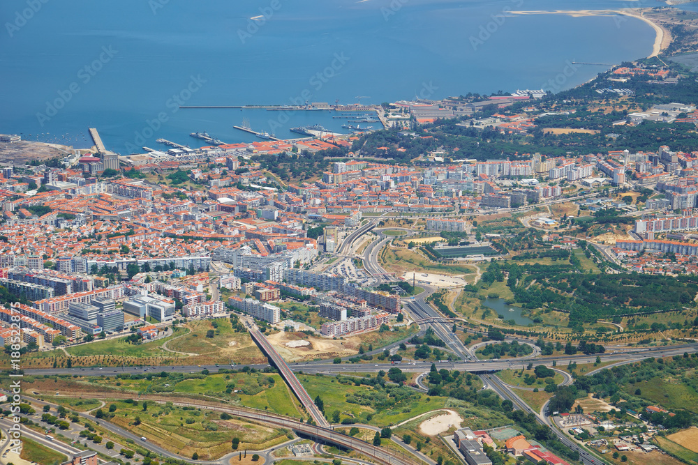 The air view of Almada. Portugal