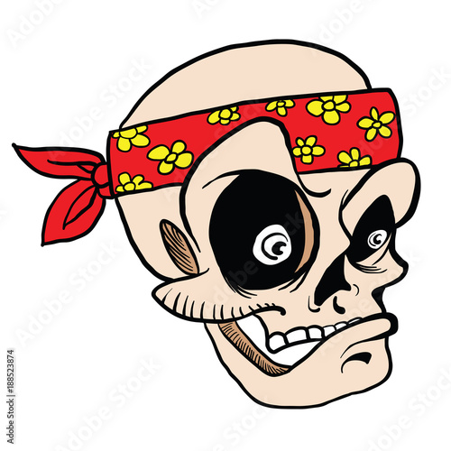 skull wearing bandana