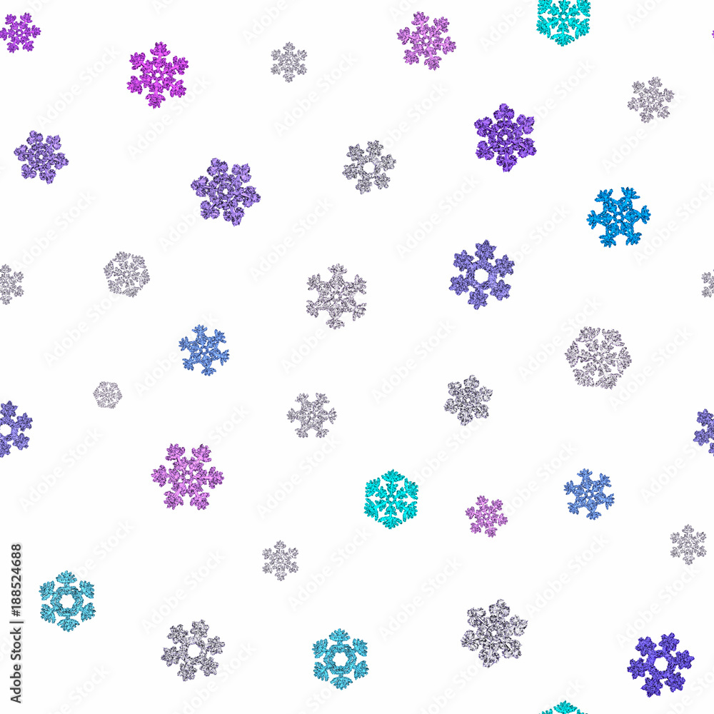 Jointless texture of different snowflakes on white background Jointless texture of different snowflakes on white background