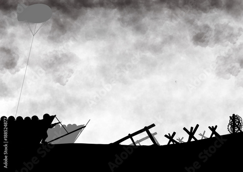 Photography Original illustration of the allied D-Day invasion of Europe in 1944