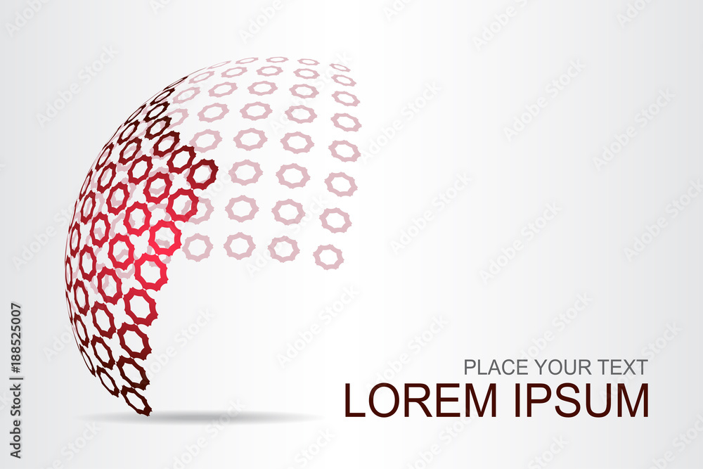 Logo stylized spherical surface with abstract shapes Logo stylized spherical surface with abstract shapes