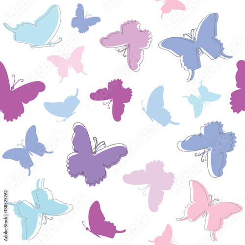 Seamless pattern background with butterflies.